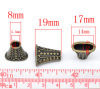 Imagen de Cuentas Espaciador Zamak Trapecio,Bronce Antiguo Punto 19mm x 17mm, Agujero: acerca de 14mm x 4.5mm 5.5mm x 3.7mm, 10 Unidades