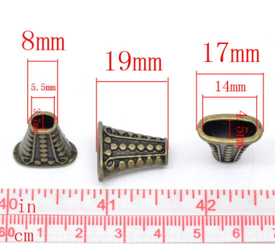 Изображение Бусины-разделители 19mm x 17mm “Труба” Античная Бронза,проданные 10 шт