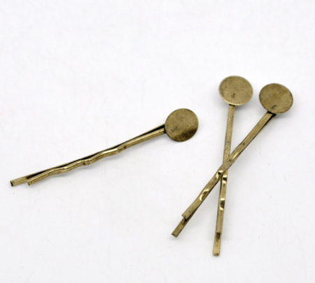 Image de Pinces à Cheveux en Fer Rond Vague Bronze Antique 44mm x 1.5mm, 100 PCs