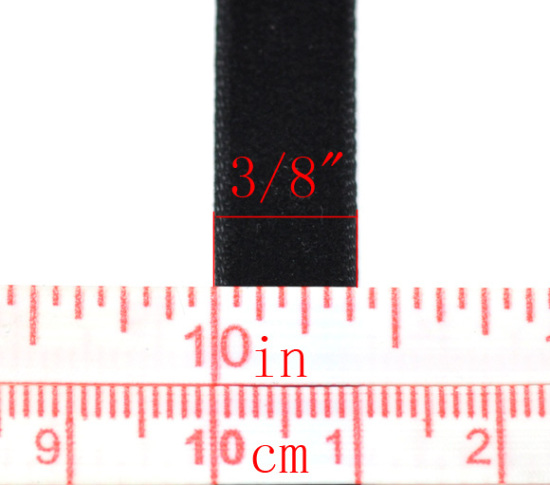 Bild von Veloursamt Samt Band Schwarz 10mm 10 Yards (9.2m)