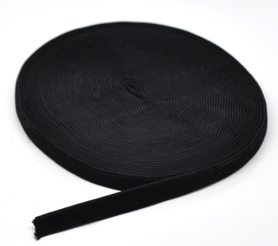 Bild von Veloursamt Samt Band Schwarz 10mm 10 Yards (9.2m)