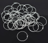 Picture of Iron Based Alloy Wine Glass Charm Hoops Circle Ring Silver Plated 25mm(1") Dia, 200 PCs