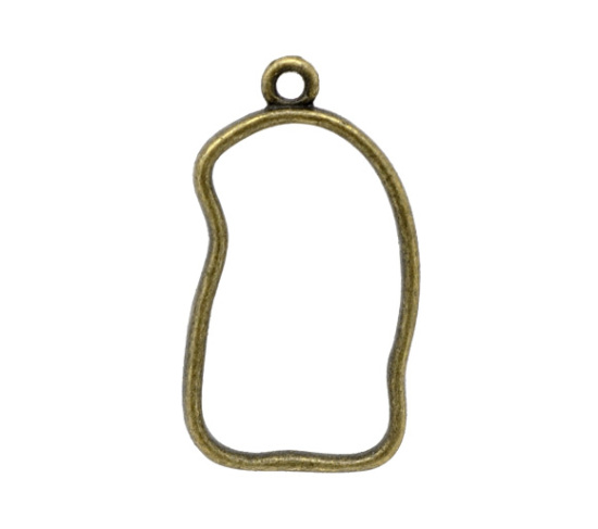 Immagine di Lega di Zinco Charms Irregolare Bronzo Antico Filigrana 27mm x 16mm , 50 Pz