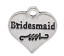 Picture of Zinc Based Alloy Charms Heart Antique Silver Color Message " Bridesmaid " Carved 17mm( 5/8") x 16mm( 5/8"), 20 PCs