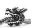 Imagen de Aleación del Metal Del Zinc de Estilo Europeo Cuentas Agujeros Grandes Dragón Plata Antigua Diamantes de imitación Color Plateado Aprox 13mm x 11mm, Agujero: acerca de 5.0mm, 20 Unidades