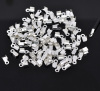Picture of Iron Based Alloy Cord End Caps Irregular Silver Plated (Fit 4x3mm Cord) 9mm x 4mm, 500 PCs