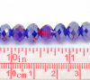 Picture of Crystal Glass Loose Beads Round Blue AB Color Faceted Transparent About 8mm Dia, Hole: Approx 1mm, 42cm long, 2 Strands (Approx 72 PCs/Strand)