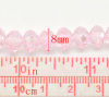 Picture of 2 Strands (Approx 72 PCs/Strand) Glass Beads For DIY Jewelry Making Abacus Light Pink AB Rainbow Color Transparent Faceted About 8mm Dia, Hole: Approx 1mm, 42cm(16 4/8") long