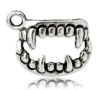 Picture of Zinc Based Alloy Charms Halloween Vampire Fang Teeth Antique Silver Color 17mm( 5/8") x 12mm( 4/8"), 100 PCs