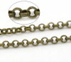 Picture of Iron Based Alloy Soldered Rolo Chain Findings Antique Bronze 2mm( 1/8") Dia, 10 M