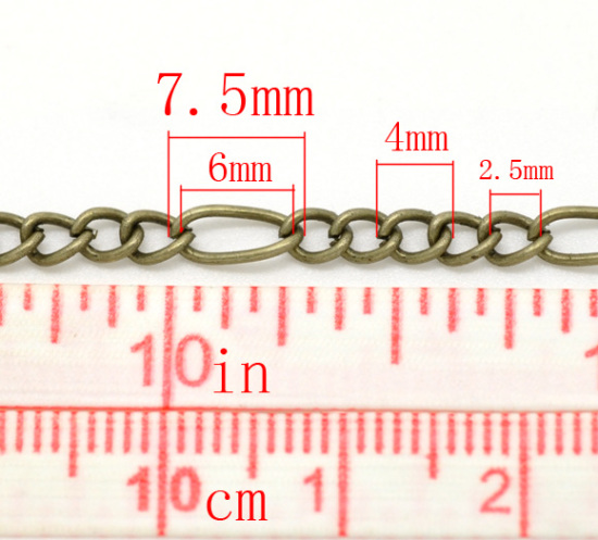 Изображение Цепи  открыто  5:1арматуры Фурнитуры 7.5x3.5mm 4x3mm Античная Бронза,проданные 10M