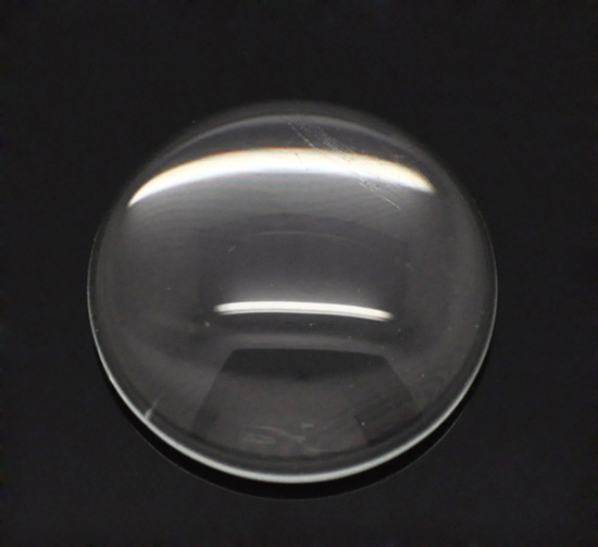 Picture of Transparent Glass Dome Seals Cabochons Round Flatback Clear 14mm( 4/8") Dia, 50 PCs