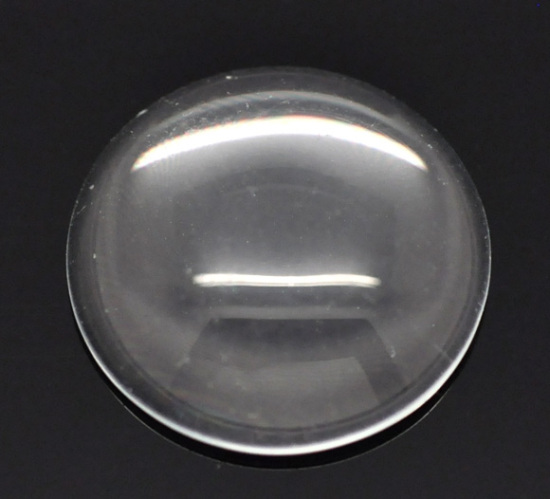 Bild von Transparent Glas Cabochons Glaskuppel Rund Klar 16mm D., Verkauft eine Packung mit 50 Stücke