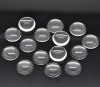 Picture of Transparent Glass Dome Seals Cabochons Round Flatback Clear 16mm( 5/8") Dia, 50 PCs