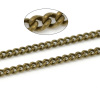 Picture of Iron Based Alloy Soldered Link Curb Chain Findings Antique Bronze 3x2mm(1/8"x1/8"), 5 M