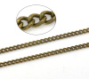 Picture of Iron Based Alloy Soldered Link Curb Chain Findings Antique Bronze 1.8x1.3mm, 10 M