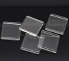 Picture of Transparent Glass Tile Seals Cabochons Square Flatback Clear 25mm(1") x 25mm(1"), 10 PCs