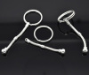 Picture of Zinc Based Alloy European Style Keychain & Keyring Round Silver Plated 7.2cm-6.5cm, 5 Sets