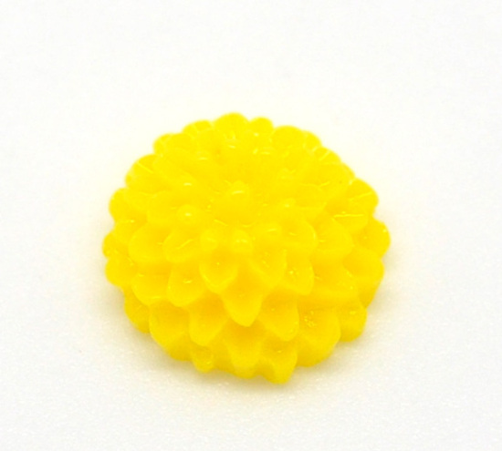 Image de 200 Fleur en Résine Jaune Embellissement 10x5mm