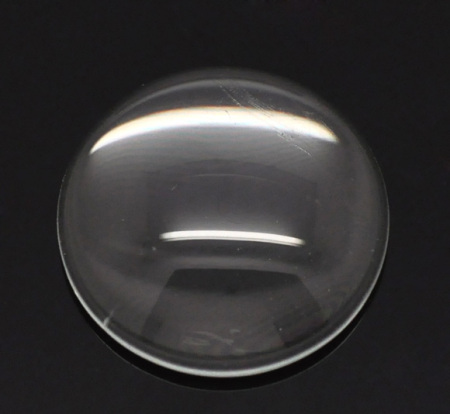 Klar Glaskuppel Rund Klebstein Transparent Glasstein 18mm. Verkauft eine Packung mit 30 Stücke