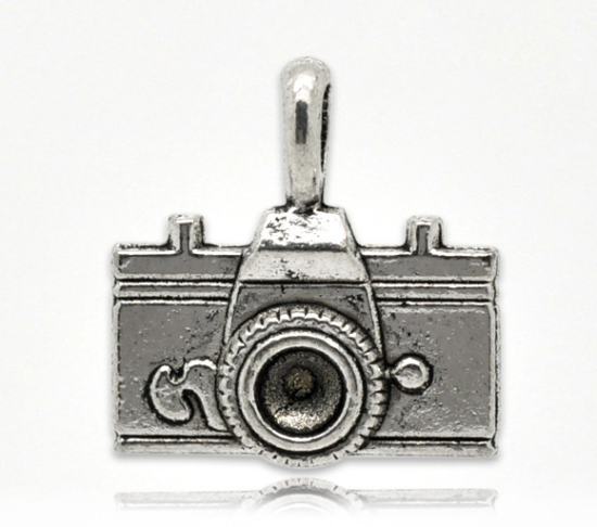 Image de Breloques en Alliage de Zinc Appareil Photo Voyage Argent Vieilli 22x21mm, 20 Pcs
