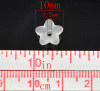 Imagen de Cuentas Acrílico Flor del lirio Lucite,Blanco 10mm x 4mm, Agujero: acerca de 1.2mm, 800 Unidades