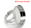 Picture of Brass Adjustable Cabochon Settings Rings Round Silver Tone (Fits 25mm Dia) 18.3mm( 6/8")(US Size 8), 10 PCs