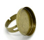 Picture of Brass Adjustable Cabochon Settings Rings Round Silver Tone (Fits 25mm Dia) 18.3mm( 6/8")(US Size 8), 10 PCs