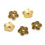 Bild von Zinklegierung Perlkappen Blumen Antik Golden Geschnitzte Muster (für Perlengröße: 12mm-18mm D.) 10mm D., 100 Stück