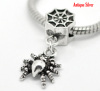 Picture of European Style Large Hole Charm Dangle Beads Halloween Spider Antique Silver Color 31mm x 13mm, 20 PCs