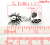 Picture of European Style Large Hole Charm Dangle Beads Halloween Spider Antique Silver Color 31mm x 13mm, 20 PCs