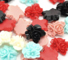 Picture of Resin Embellishments Flower Mixed Color 16mm( 5/8") x 16mm( 5/8"), 50 PCs