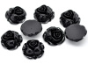Picture of Resin Embellishments Flower Black 27mm(1 1/8") x 27mm(1 1/8"), 20 PCs