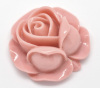 Picture of Resin Embellishments Flower Pink 27mm(1 1/8") x 27mm(1 1/8"), 20 PCs