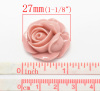 Picture of Resin Embellishments Flower Pink 27mm(1 1/8") x 27mm(1 1/8"), 20 PCs