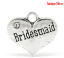 Изображение Подвески ”Сердце“ 16mm x 14mm С Надписью  "Bridesmaid" Фианит Античное Серебро, проданные 20 шт