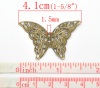Bild von Bronzefarben Schmetterling Filigran Verbinder 4.1x2.9cm.Verkauft eine Packung mit 50