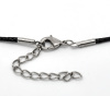 Picture of Wax Cord Necklace Black 47cm(18 4/8") long - 45cm(17 6/8") long, 20 PCs