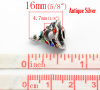 Picture of Zinc Metal Alloy European Style Large Hole Charm Beads Christmas Tree Antique Silver Color Multicolor Rhinestone About 16mm x 14mm, Hole: Approx 4.7mm, 10 PCS