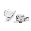 Picture of Iron Based Alloy Alligator Prong Clip & Pin Brooches Findings Round Silver Tone Cabochon Settings (Fits 22mm Dia.) 4cm x2.3cm(1 5/8" x 7/8"), 20 PCs