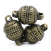 Picture of 50 Sets Iron Based Alloy Magnetic Clasps Round Antique Bronze 14mm x 8mm
