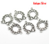 Picture of Antique Silver Color Christmas Wreath&Garland Charms Pendants 25x19mm(1"x3/4"), sold per packet of 30
