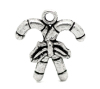 Imagen de Colgantes Aleación del Metal Del Zinc de Bastón de Caramelo de Navidad Plata Antigua Rhinestone 19.0mm x 17.0mm, 20 Unidades 