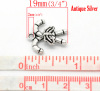 Imagen de Colgantes Aleación del Metal Del Zinc de Bastón de Caramelo de Navidad Plata Antigua Rhinestone 19.0mm x 17.0mm, 20 Unidades 