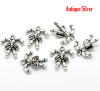 Imagen de Colgantes Aleación del Metal Del Zinc de Bastón de Caramelo de Navidad Plata Antigua Rhinestone 19.0mm x 17.0mm, 20 Unidades 