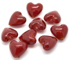 Picture of Lampwork Glass Beads Heart Dark Red Foil About 20mm x 20mm, Hole: Approx 1.8mm - 1.5mm, 10 PCs