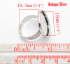 Bild von Zinklegierung Einstellbar Ringrohlinge mit Fassung Rund Antiksilber (für 18mm D) 18.3mm（US Größe: 8) 10 Stück