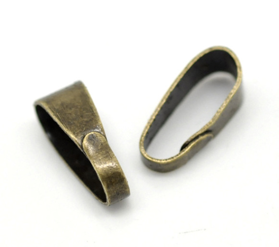 Picture of Iron Based Alloy Pendant Pinch Bails Clasps Antique Bronze 11mm x 4mm, 300 PCs
