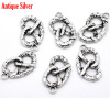 Picture of Zinc Based Alloy Charms Pretzel Antique Silver Color 23mm( 7/8") x 13mm( 4/8"), 20 PCs
