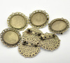Picture of Zinc Based Alloy Pin Brooches Findings Round Antique Bronze Cabochon Settings (Fits 20.5mm Dia.) 3.2cm(1 2/8") Dia., 2 PCs